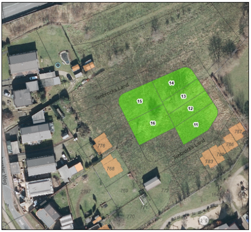 Tenbrocks Land numbered residential plots