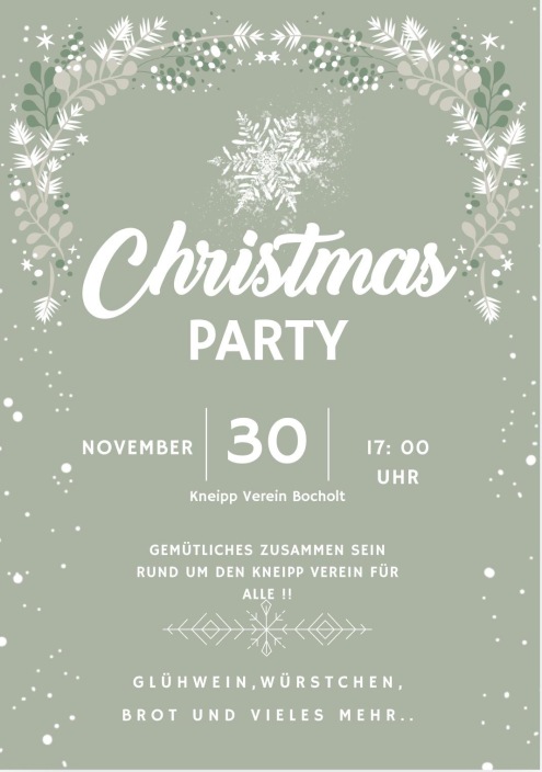 Event poster Christmas Party Kneipp Association Bocholt