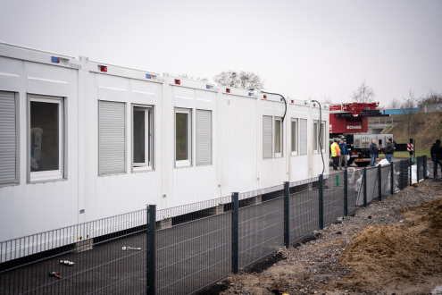 The first residential units are being erected on the Takenkamp site