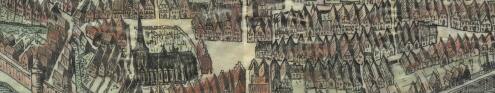 Reconstruction of Bocholt 1645 with the market square as the junction of the four canals Reconstruction of Bocholt in 1645 with the market square as the junction of the four canals