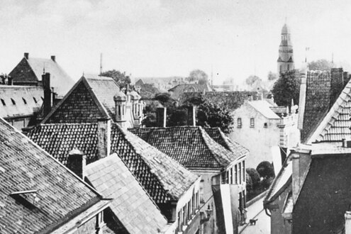 Only surviving view of the Bocholt synagogue, Bocholt city archives, view from today's Ravardistraße in the direction of Europaplatz