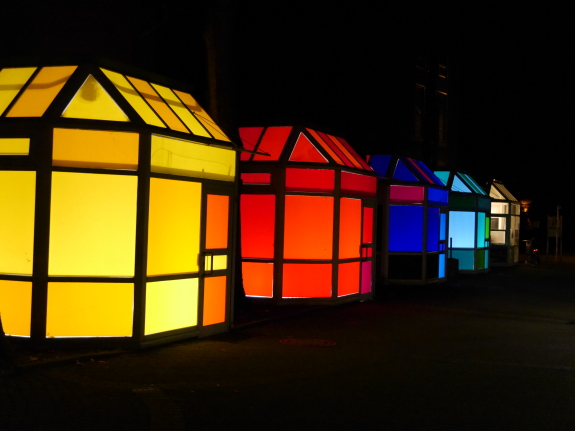 Illumination of the pavilions in Rebenstrasse in the Corona winter 2020/21