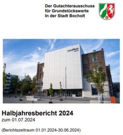  Der Gutachterausschuss für Grundstückswerte in der Stadt Bocholt legt den Halbjahresbericht 2024 vor. 