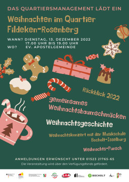  De poster voor het kerstfeest in de wijk Fildeken-Rosenberg 