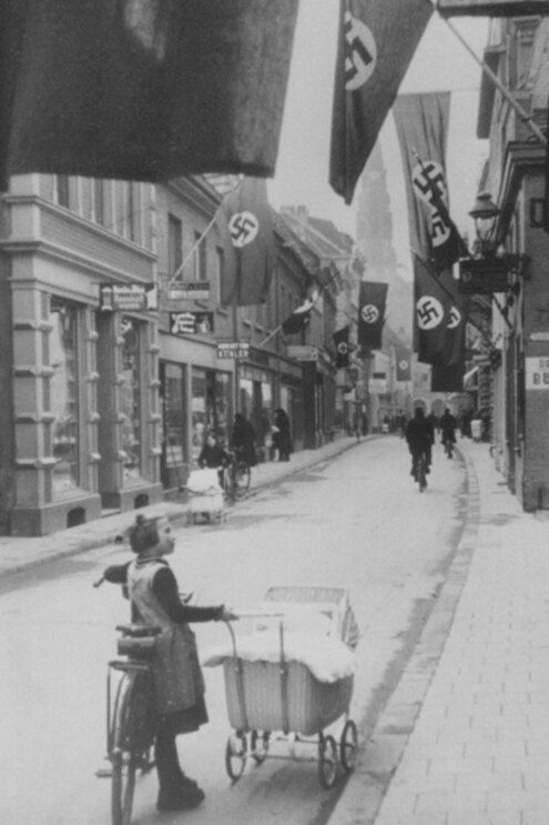 Zicht op de Osterstraße in de richting van het marktplein