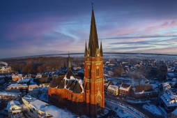 St Gudula's kerk Rhede_luchtfoto_winter